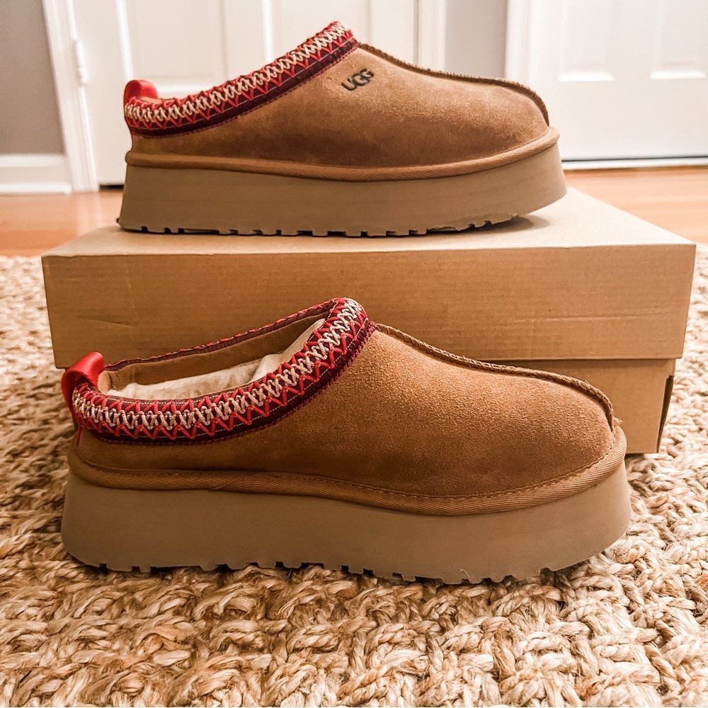 NWT UGG Tazz Platform Mule Slipper Clog Chestnut Women’s Size 8 - Picture 7 of 15